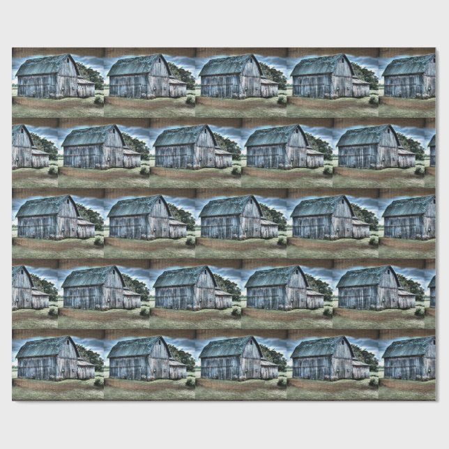 Rustic Barn Presentpapper (Platt)