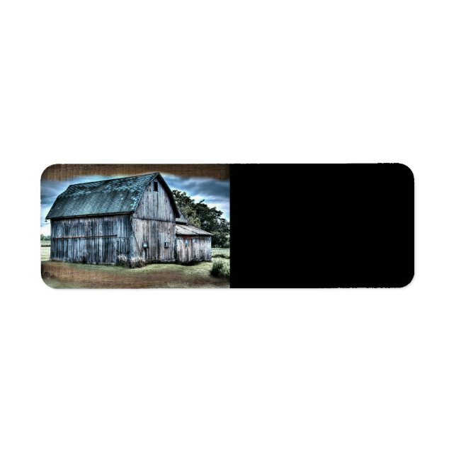 Rustic Barn Returadress Etikett (Framsidan)