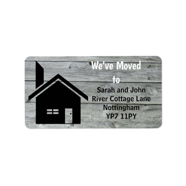 Rustic Barn Skorsten att vi har Flyttat Adressetik Adressetikett (Framsidan)