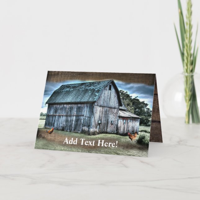 Rustic Barn - tackkort (Framsida)