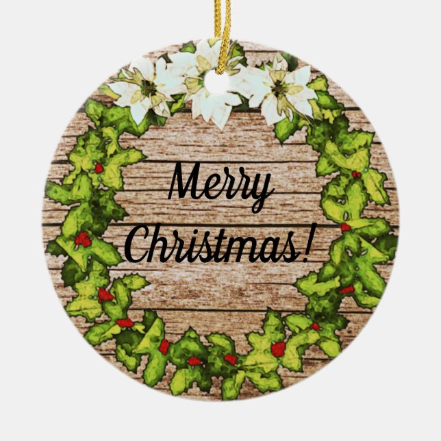 Rustic Barn Wandeene Helgdag Ornament (Framsidan)