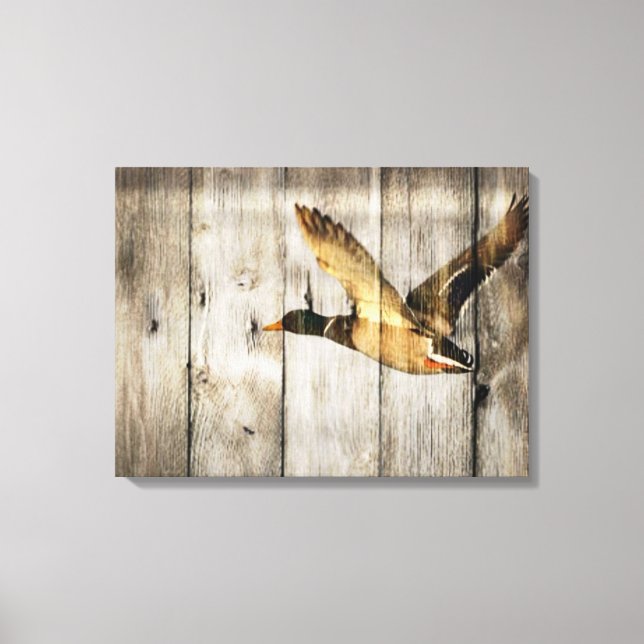 Rustic Barn Westerna Land-Vilden Anka Canvastryck (Framsida)