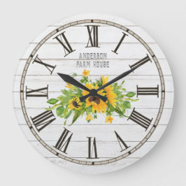 Rustic Barn White Grått Wood Sunwers Kitchen Stor Klocka
