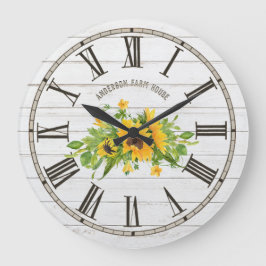 Rustic Barn White Grått Wood Sunwers Kitchen Stor Klocka