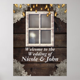 Rustic Barn Window & Ljus Rustic Banner Poster