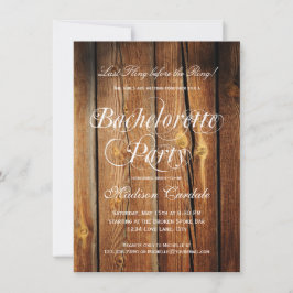 Rustic Barn Wood Bachelorette-partiets inbjudninga Inbjudningar