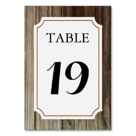 Rustic Barn Wood Bordsnummer Card