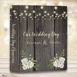 Rustic Barn Wood Bröllop Scrapbook Album