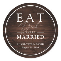 Rustic Barn Wood Eat Drink och ska vara gift Bröll