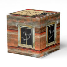 Rustic Barn Wood Graffiti Heart Wedor Favor Box