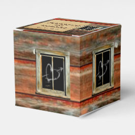 Rustic Barn Wood Graffiti Heart Wedor Favor Box Presentaskar
