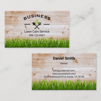 Rustic Barn Wood Gräsmatta Care & Landscaping Serv Visitkort