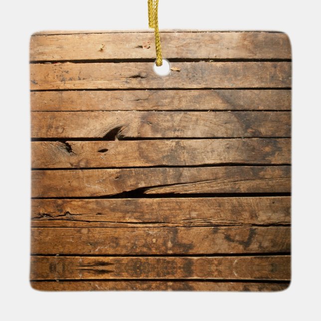 Rustic Barn Wood Julgransprydnad Keramik (Framsida)