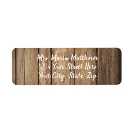 Rustic Barn Wood Land Adress-mejseletiketter Returadress Etikett