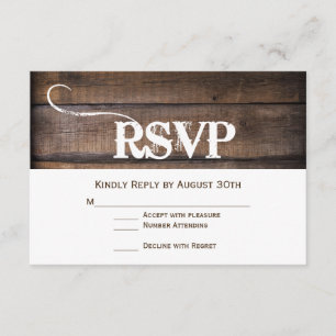 Rustic Barn Wood Landsbyggsbröllop OSA kort