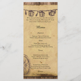 Rustic Barn Wood Lantern Bröllop Menu Meny