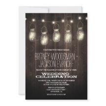 Rustic Barn Wood Mason Burk bröllopsinbjudningar