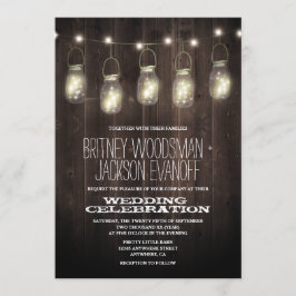 Rustic Barn Wood Mason Burk bröllopsinbjudningar Inbjudningar