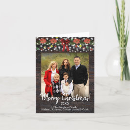 Rustic Barn Wood med Garland & Ljus Photo Helgkort