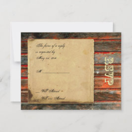 Rustic Barn Wood med Graffiti Heart Responcard OSA Kort