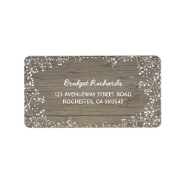 Rustic Barn Wood och Baby's Bandeand Bröllop Adressetikett