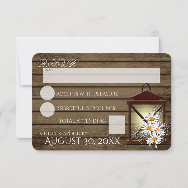 Rustic Barn Wood och Lantern Response OSA Kort (Framsida)