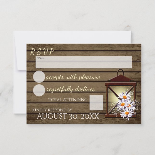 Rustic Barn Wood och Lantern Response OSA Kort (Framsida)