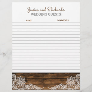 Rustic Barn Wood och Snöre Bröllop Guestbook Pappe