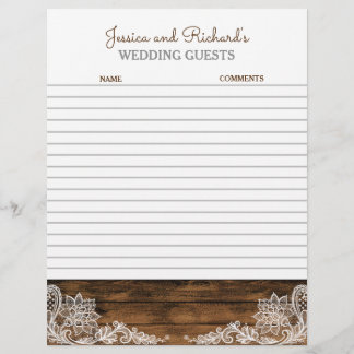 Rustic Barn Wood och Snöre Bröllop Guestbook Pappe