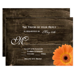Rustic Barn Wood Orange Daisy Bröllops OSA