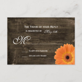 Rustic Barn Wood Orange Daisy Bröllops OSA