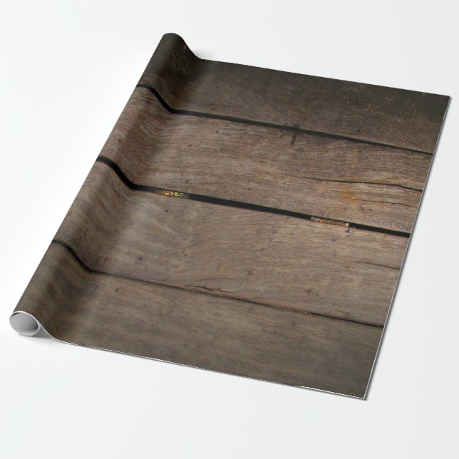 Rustic Barn Wood Presentpapper (Utrullad)