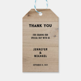 Rustic barn wood rural country Wedding Thank You Presentetikett