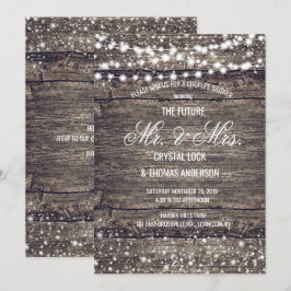 Rustic Barn Wood Snöflingor Winter Couples Shower Inbjudningar