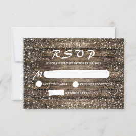Rustic Barn Wood Snöflingor Winter Wedding OSA Kort