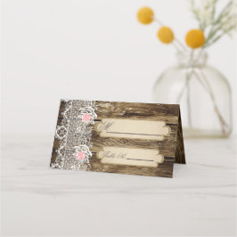 Rustic Barn Wood & Snöre Bröllop Placeringskort