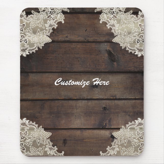 Rustic Barn Wood & Snöre Romantic Farmhouse Chic Musmatta (Framsidan)