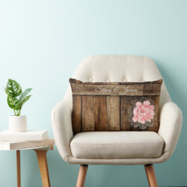 Rustic Barn Wood & Snöre Wedding Favor Lumbarkudde