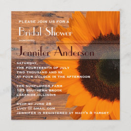 Rustic Barn Wood Solros Land Möhippa Inbjudningar