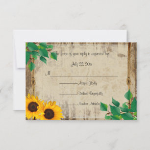 Rustic Barn Wood Solros OSA Kort