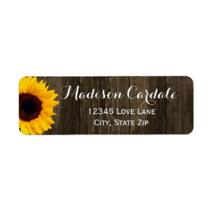 Rustic Barn Wood Solros Returetiketter Returadress Etikett