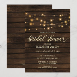 Rustic Barn Wood String ljus Möhippa Inbjudningar