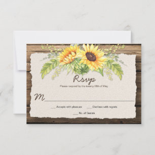 Rustic Barn Wood Sunwers Deckle Kant OSA Kort