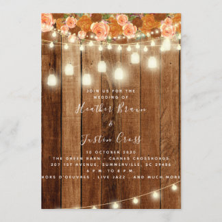 Rustic Barn Wood Wedding bjudande/Firande Inbjudningar