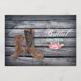 Rustic Barn Wood Western Cowboymöhippa Inbjudningar