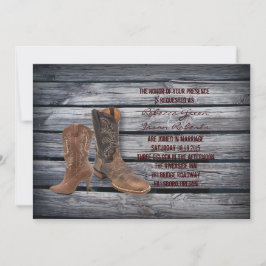 Rustic Barn Wood Westernare Cowboybröllop Inbjudningar