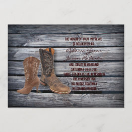 Rustic Barn Wood Westernare Cowboybröllop Inbjudningar
