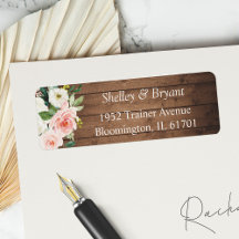 Rustic Barn Wood  White Blommigt Returadress