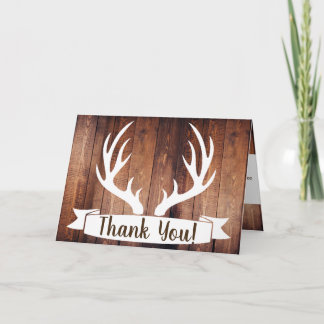 Rustic Barn Wood & White Hjort Antlers Tack Kort