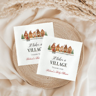 Rustic Barnvagn byage Houses Winter Baby Shower Pappersservett